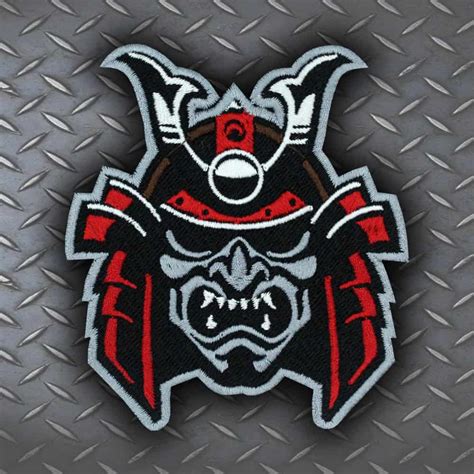 Ronin Japan Samurai Helmet Angry Face Embroidered Sew On Iron On