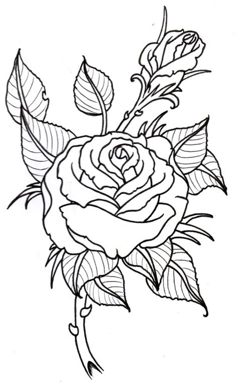 Free Rose Drawing Outline, Download Free Rose Drawing Outline png ...