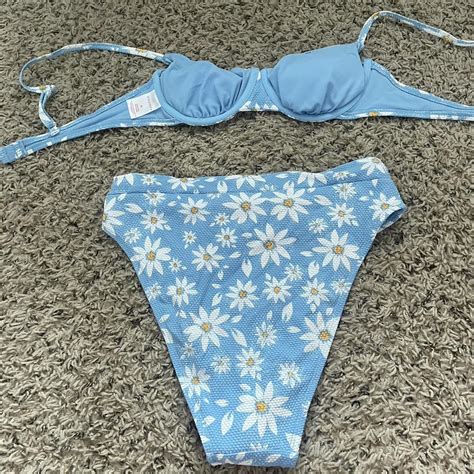Daisy Pattern Bikini Set Bought For 40 Total Depop