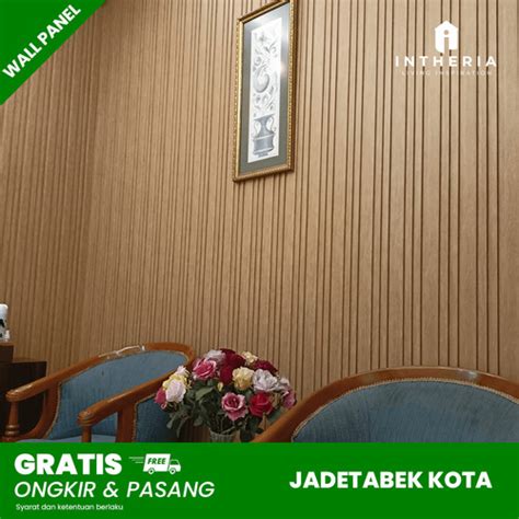 Jual Wall Panel BALIAN F01 Natural Oak Low Bar Panel Dinding Kab