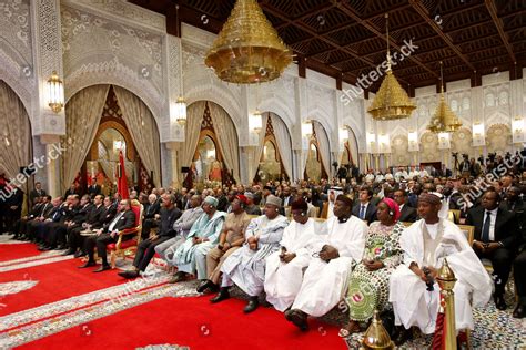 Moroccos King Mohammed Vi Members Nigerian Editorial Stock Photo