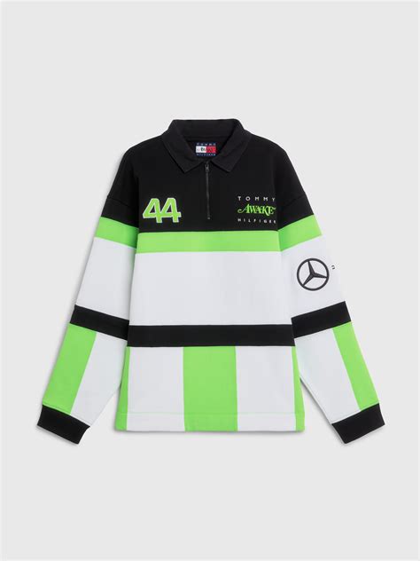 Tommy X Mercedes AMG F1 X Awake NY All Over Flag Rugby Shirt Tommy