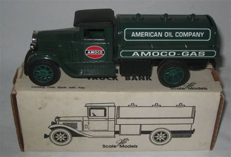 Vintage Tanker Truck Bank Amoco Gas Oil Diecast Metal Scale Model Toy