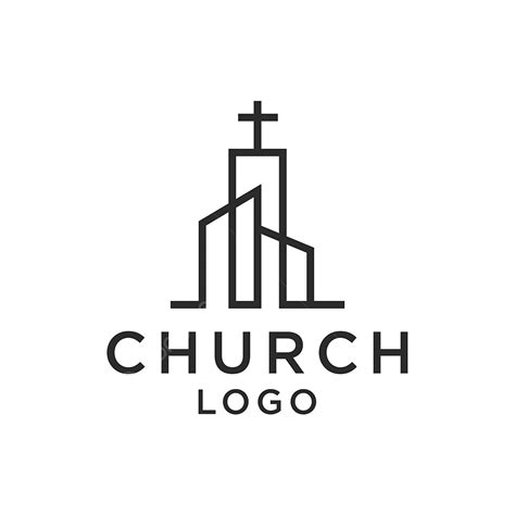 Cross Christian Church Vector Hd PNG Images, Church Christian Line Art Logo Design, Church ...