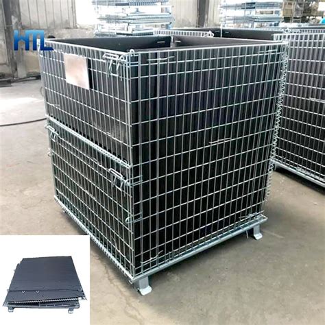 Industrial Storage Stackable Collapsible Wire Mesh Preform Container