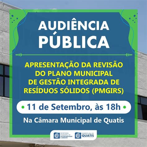 AudiÊncia PÚblica ApresentaÇÃo Da RevisÃo Do Plano Municipal De GestÃo Integrada De ResÍduos