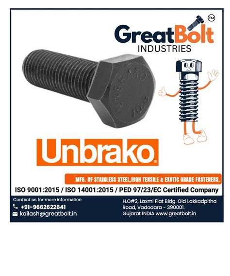 Hex Nuts UNBRAKO Grade 10 9 HIGH TENSILE HEX BOLT Manufacturer From