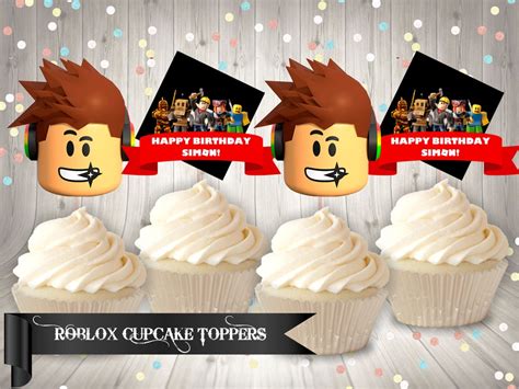 Roblox Cupcake Toppers Printable Roblox Birthday Party Cupcake Toppers