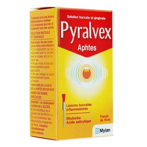 Pyralvex Solution Gingivale Avec Pinceau Traitement Contre Les Aphtes