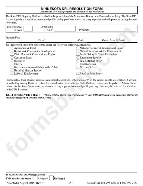 Resolution (Form) - Minnesota Dfl printable pdf download