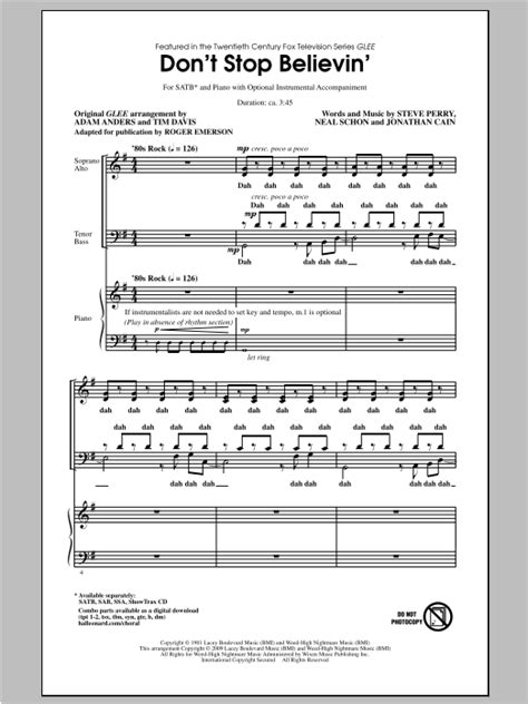 Dont Stop Believin Sheet Music Direct