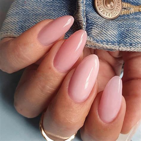 Glamermaid Nude Pink Press On Nails Medium Almond Natural