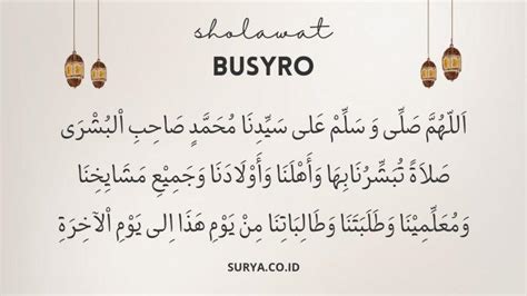 Lirik Sholawat Busyro Latin Dan Artinya Bahasa Indonesia Id