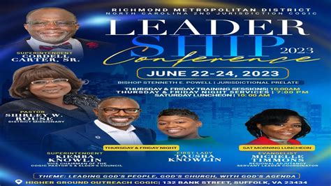 Richmond Metropolitan NC 2nd Jurisdiction COGIC Leadership