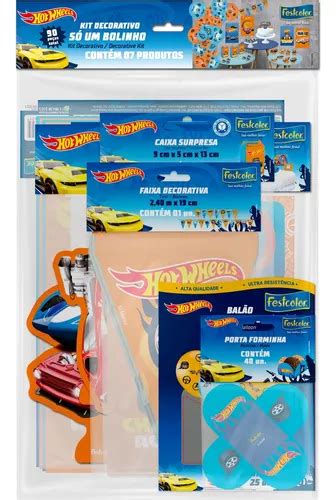 Kit Festa Só Um Bolinho Hot Wheels Festa Em Casa Frete grátis