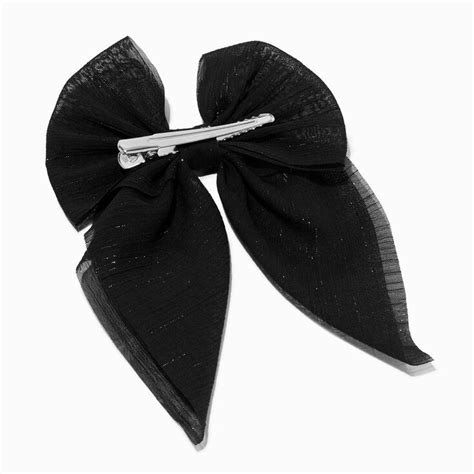 Claires Club Black Chiffon Hair Bow Clip Claires Us