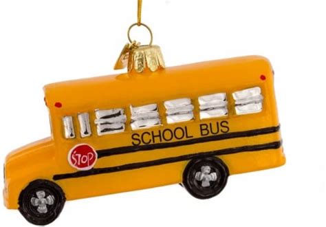 Kurt Adler C4374 Noble Gems School Bus Glass Ornament 4 Inches 1