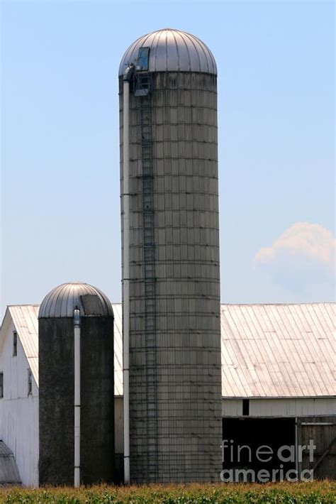 Barn Silos On A Farm Photograph By William E Rogers Fine Art America