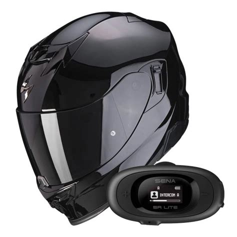 Pack Casco Moto Kit Bluetooth Scorpion Exo 520 Evo Air Solid Black