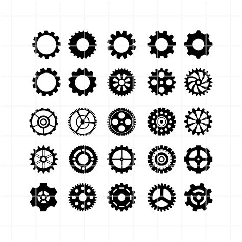 Gears Svg Gears Cut File Gears Cutting Set Gears Clipart Clockwork