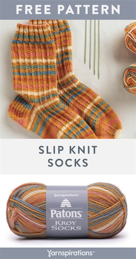 Free Slip Knit Socks Pattern Using Patons Kroy Socks Yarn Artofit