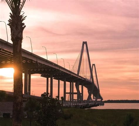 ***Sunset over Charleston, SC. ️ ️ ️ | Bay bridge, South carolina ...