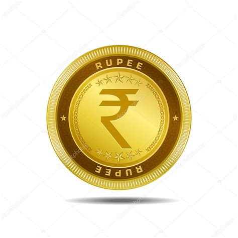 Indian Rupee Sign Golden Coin Vector Stock Vector Image By Rizwanali D