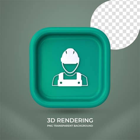 Icono de trabajador representación 3d aislado fondo transparente