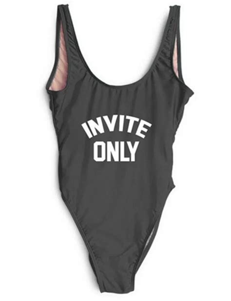 SÓ Com Convite Carta Imprimir One Piece Swimsuit Swimwear Engraçado