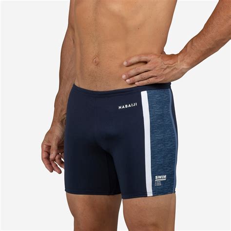 Mens Swim Shorts 500 Yoko Steel Blue Snow White Comet Blue