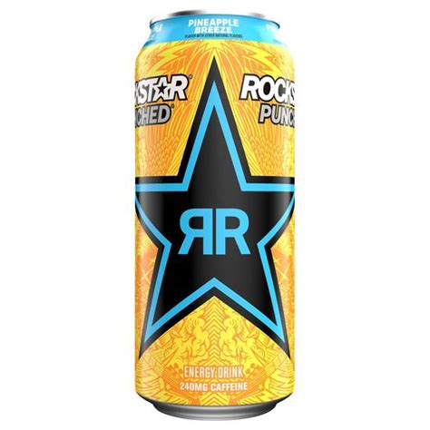 Rockstar Punched Pineapple Breeze Energy Drink 16 Fl Oz Pineapple