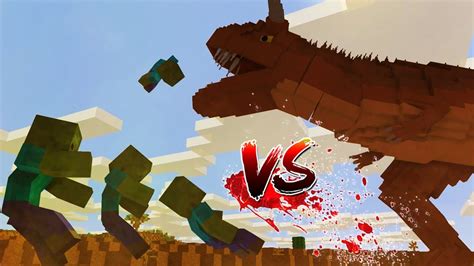 Dinosaurs Battle Carnotaurus Vs Zombie Minecraft Animation Youtube