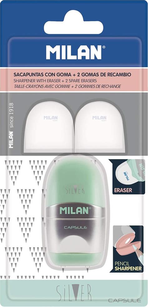 MILAN Blister Afilaborra Capsule Silver 2 Gomas De Recambio Amazon Es