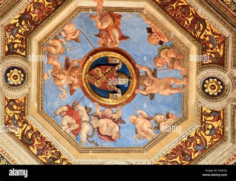 Raphael Rooms Stanze Di Raffaello Detail Vatican Rome Italy Stock