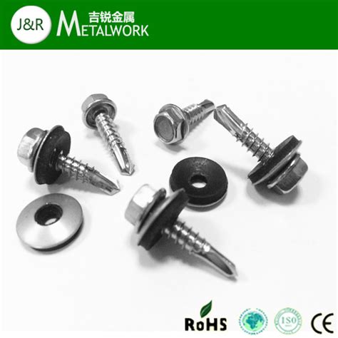 Ss304 Ss316 Stainless Steel Hex Washer Flange Head Self Drilling