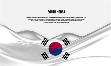 Premium Vector | South Korea flag design. Waving South Korean flag made ...