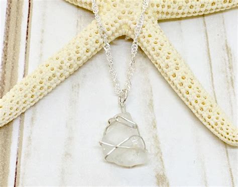 Small Beach Glass Wired Necklace Wired Beach Glass Sea Glass