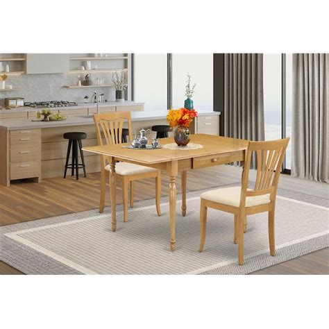 East West Furniture Monza Piece Wood Dining Set With Slat Back In Oak