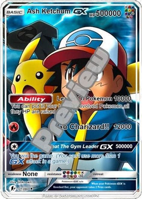 Ash Ketchum Gx Pokemon Card Etsy Cool Pokemon Cards Pokemon Cards