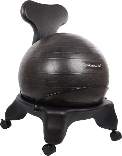 Isokinetics Inc Brand Balance Exercise Ball Chair Black 52cm Ball