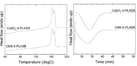 Dsc Scans Left Temperature Scan Over Tg And Tm Right Isothermal