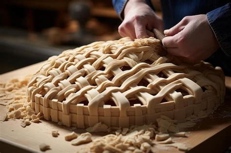 Premium Photo | A baker using a lattice pie cutter for quick and ...