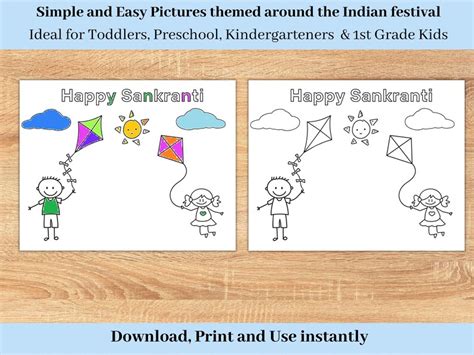 Sankranti Coloring Pages, Pongal Coloring Pages, Festival of Sankranti Coloring Pages for ...