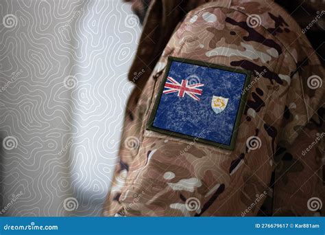 Anguilla Soldier Soldier With Flag Anguilla Anguilla Flag On A