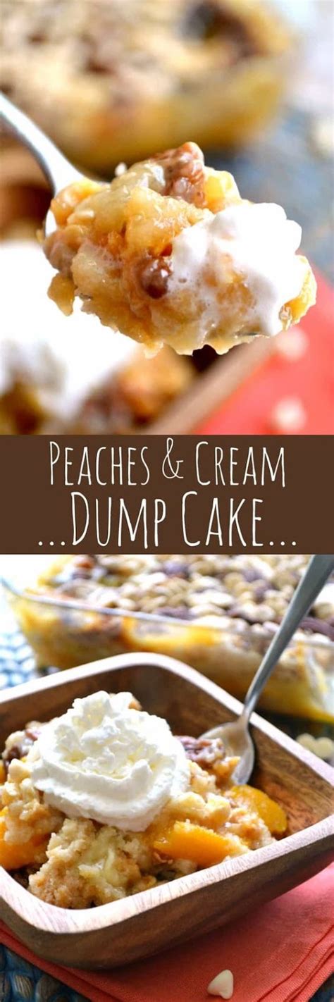 Peaches And Cream Dump Cake Recipe Girls Dishes