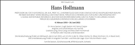 Traueranzeigen Von Hans Hollmann Trauerkleinezeitungat