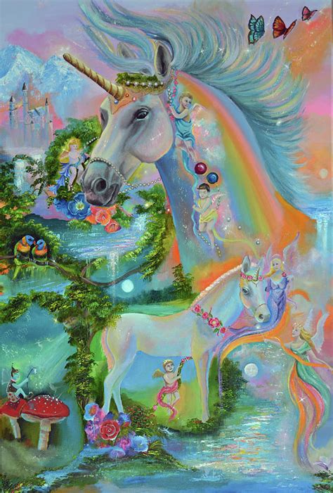 Rainbow Unicorns Painting By Sue Clyne Pixels