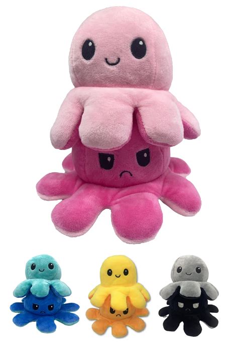 Octopus Reversible Plushie, Double-Sided Flip Reversible Octopus Plush ...