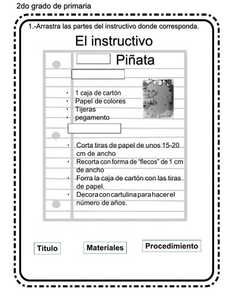 Actividades Para Trabajar El Instructivo En Segundo Grado De Primaria