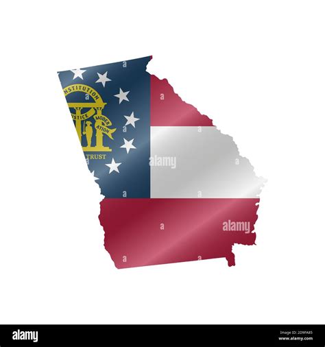 Waving Flag Map Of Georgia Vector Illustration Stock Vector Image